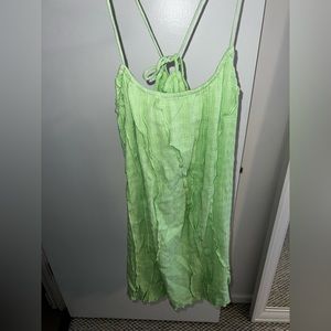 Cute stretchy mini green summer dress.